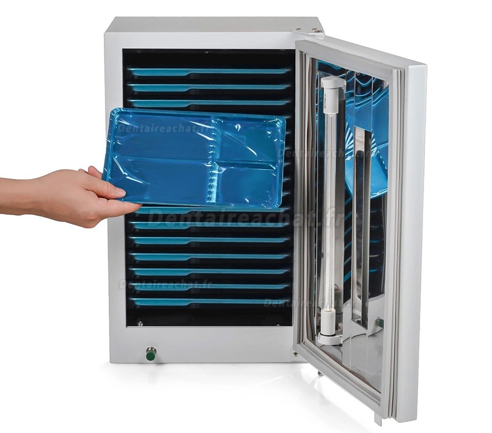 Armoire de d&eacute;sinfection dentaire 27 L UV-ozone, avec &eacute;cran tactile et minuterie